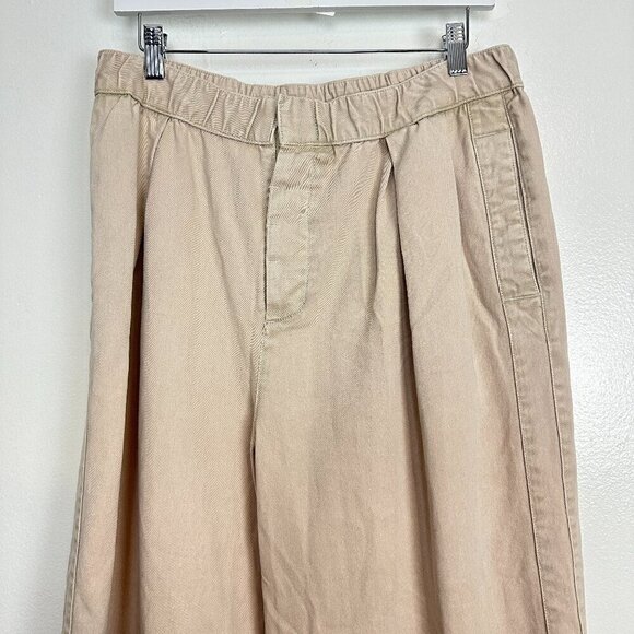FREE PEOPLE After Love Roll Cuff Wide Leg Pants in Sandshell Size Medium - Picture 5 of 13